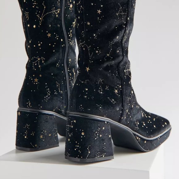 NWT UO Velvet Constellation Bella Celestial Stars Tall Boots - Picture 3 of 3